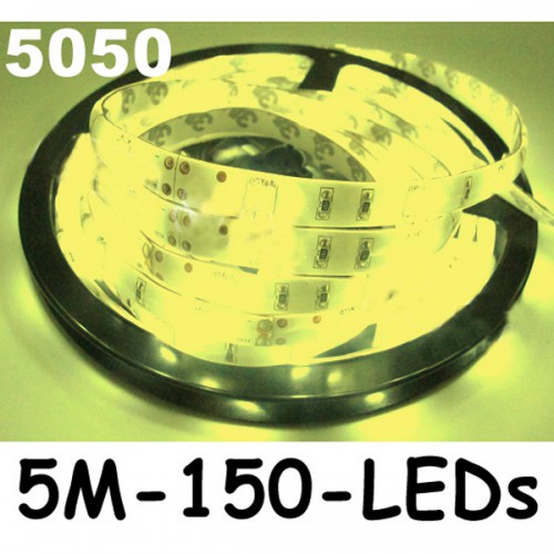 New 5M Yellow 5050 SMD LED Waterproof Flexible Strip 150 LEDs