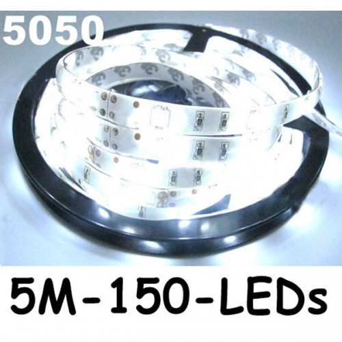New 5M Cool White 5050 SMD LED Waterproof Flexible Strip 150 LEDs