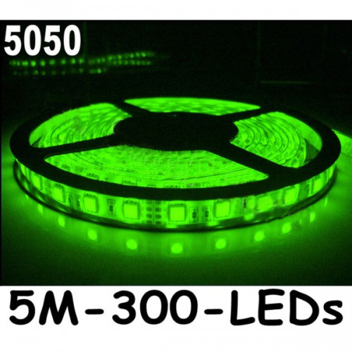 New 5M Car Green 5050 SMD LED Waterproof Flexible Strip 12V 300 LEDs
