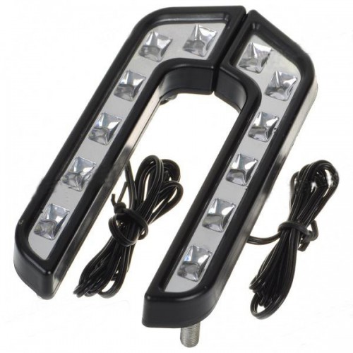 2 x 6 LED Car Truck Benz Style LED DRL Daytime Running Light Kit Lamp Bulb