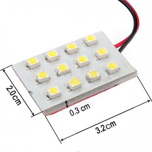 T10 BA9S 12 LED SMD Pure White Interior Room Dome Door Car Light Panel Lamp Bulb