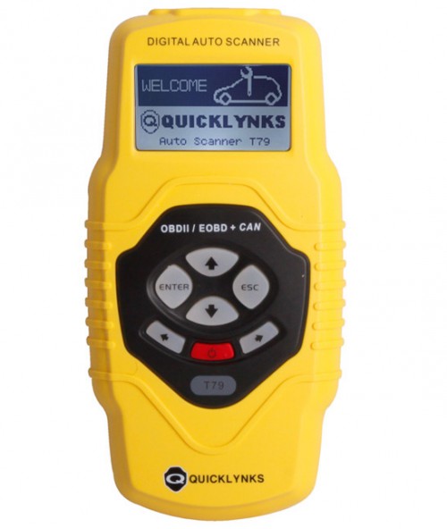 QUICKLYNKS Highend Diagnostic Scan Tool OBDII auto scanner T79 (yellow, multilingual,updatable)
