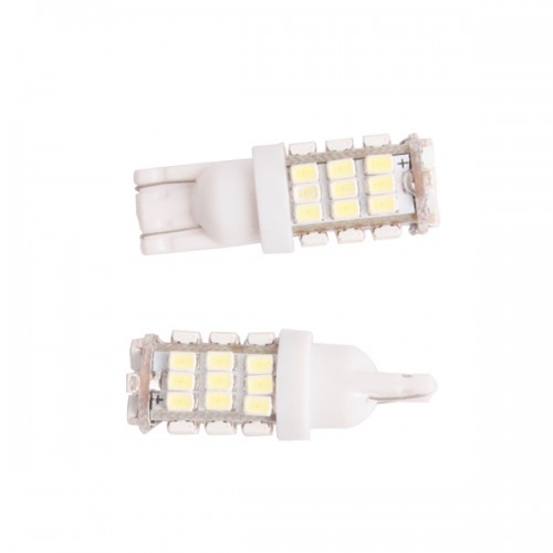 2x 42 LED SMD T10 3W 6000K 264-Lumen 42x3020 SMD LED Car White Light Bulbs