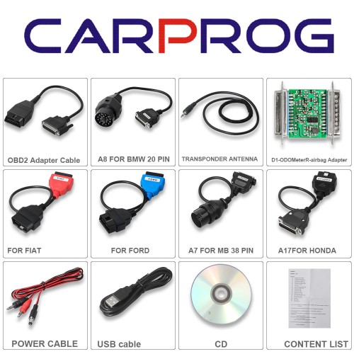 Latest V10.93 CARPROG FULL V8.21 Firmware Perfect Online Version with All 21 Adapters