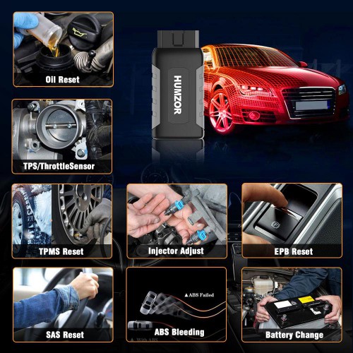 Original Humzor NexzDAS ND106 Bluetooth Resetting Tool on Android & IOS for ABS, TPMS, Oil Reset, DPF with Special Function