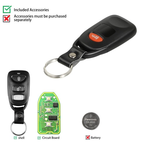XHORSE XKHY01EN  (English Version)  Universal Remote Key Fob 4 Button for VVDI Key Tool 5pcs/ lot