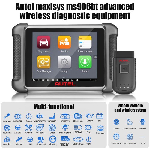AUTEL MaxiSys MS906BT Bluetooth Diagnostic Tool Support ECU Coding/ Injector Coding