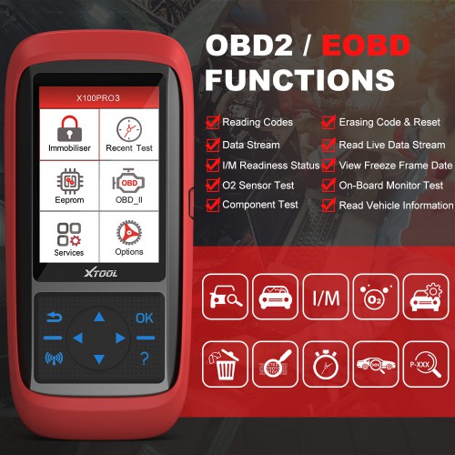 Xtool X100 Pro3 Car Key Programmer Support EEPROM & 7 Special Reset Functions Free Update Lifetime
