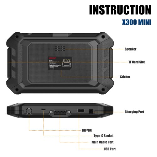 OBDSTAR X300 MINI Scanner For Ford/ Mazda/ GM/ Chrysler/ JLR/ VW/ PSA/ Renault/ FIAT Support Key Programming, Mileage Correction, Oil/ Service Reset