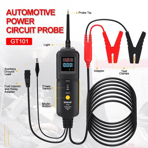 [EU/UK Ship] GODIAG GT101 Pirt Power Probe With Car Power Line Fault Finding+ Fuel Injector Cleaning and Testing+ Current Detection+ Relay Testing