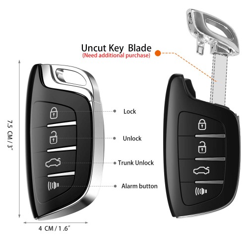 Xhorse XSCS00EN Universal Smart Remote Key 4 Buttons Colorful Crystal Style