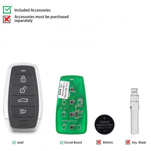 AUTEL IKEYAT004CL Independent 4 Buttons Universal Smart Key