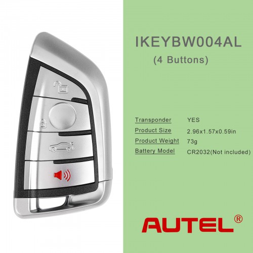 5pcs AUTEL Razor IKEYBW004AL BMW Key 4 Buttons Smart Universal Key Compatible with BMW and Other 700+ Car Makes