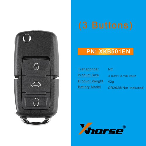 XHORSE XKB501EN Volkswagen B5 Type Special Remote Key 3 Buttons