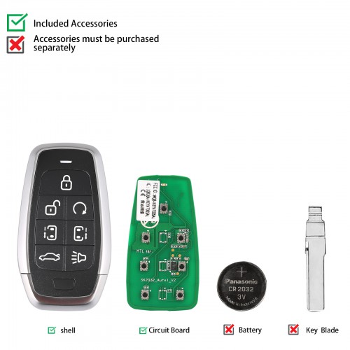 AUTEL IKEYAT007AL Independent 7 Buttons Smart Universal Key