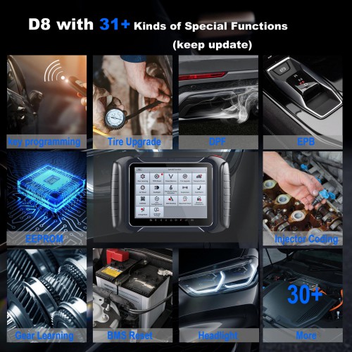 XTOOL D8 Professional Scan Tool Bi-Directional Control OBD2 Car Diagnostic Scanner, ECU Coding, 38+ Services, Key Programming With 3 Years Free Update