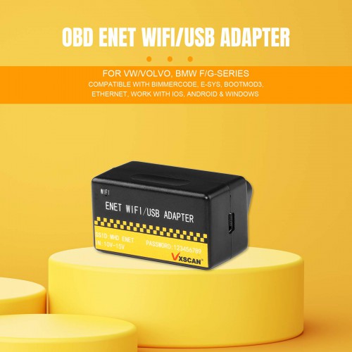 OBD ENET WIFI/USB Adapter Support DOIP for BMW Mercedes VW Audi Skoda Volvo Lamborghini Compatible with BimmerCode, E-SYS, Bootmod3, Ethernet