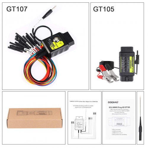 PCMTUNER + Godiag GT107 Adapter +  GT105 Adaper + Full Protocol OBD2 Universal Jumper Tricore Cable