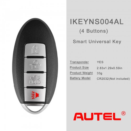 AUTEL IKEYNS004AL Nissan 4 Buttons Universal Smart Key