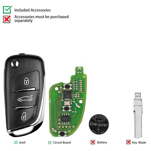 XHORSE XKDS00CH Volkswagen DS Style Remote Key 3 Buttons for VVDI Key Tool