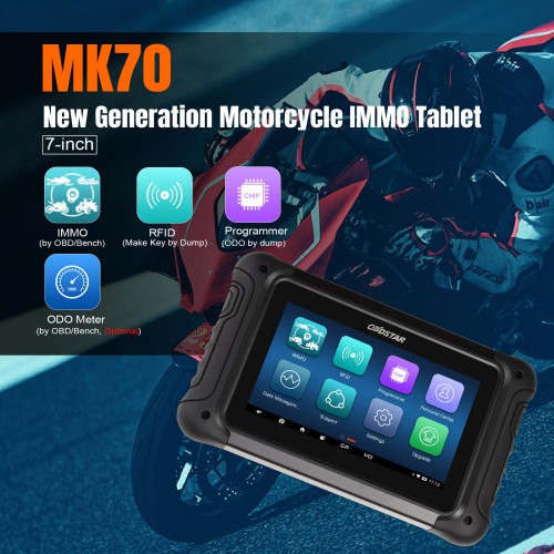 OBDSTAR MK70 Motorcycle Immobilizer Key Programer Support Key Programming & Read Pincode & Mileage Correction