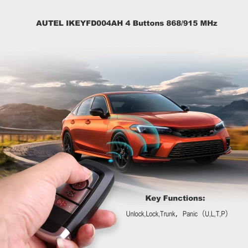 AUTEL IKEYFD004AH 4 Buttons Smart Key 868/915 MHz for Ford