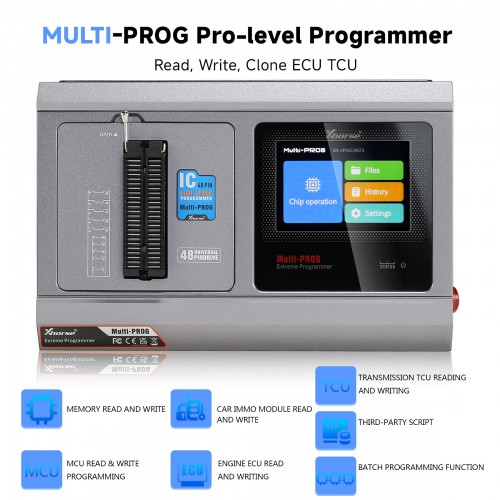 2024 Xhorse Multi-Prog Programmer Pro-Level ECU TCU Programmer with Free MQB48 License Upgraded Version of VVDI Prog