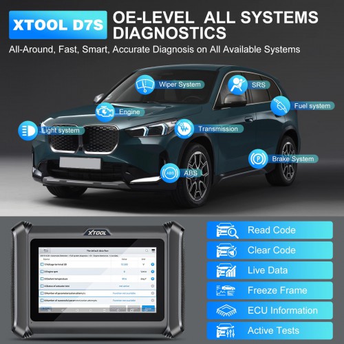 XTOOL D7S Full System Diagnostic Scan Tool Bi-Directional Controls Scanner 36+ Service Funtions 3Years Free Update