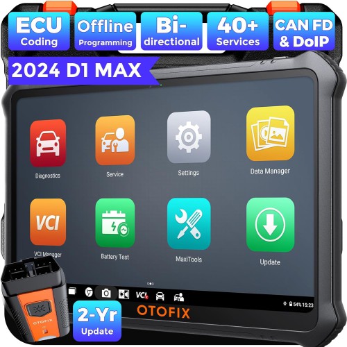 2024 OTOFIX D1 MAX Scan Tool Bi-Directional Scanner ECU Coding, Full System Diagnostic, 40+ Services, Key Programming, CAN FD & DoIP, WIFI Bluebooth