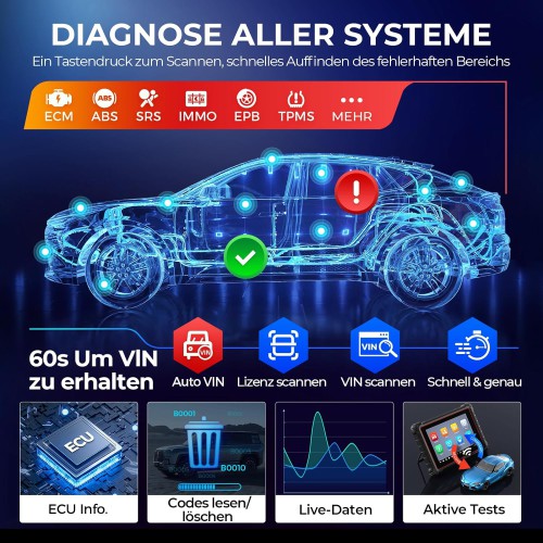 2024 AUTEL MaxiCOM MK900 All System Diagnostic Scanner, 3000+ Active Tests, 40+ Service, CAN FD DOIP, FCA & SGW, New Version of MK808S, MK808BT PRO