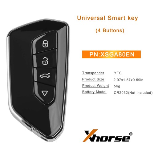 5pcs XHORSE XSGA80EN XM38 Series Universal Smart Key