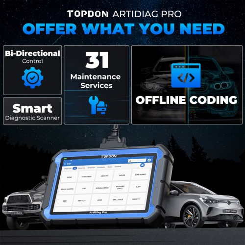 2024 TOPDON ArtiDiag Pro Bidirectional Diagnostic Scan Tool Full System OBD2 Scanner With ECU Coding, 31+ Services, FCA AutoAuth