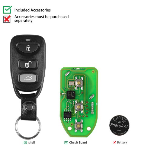 5pcs XHORSE XKHY00EN VVDI2 Hyundai Type Universal Remote Key 3 Buttons Free Shipping