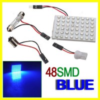 Car Interior 48 SMD LED Bulb Lamp Light Panel Blue New