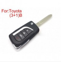 Modified Flip Remote Key Shell (3 +1) Button for Toyota 5Pcs/lot