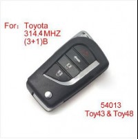 Modified Remote Key 4Buttons 314.4MHZ for Toyota (not including the chip)
