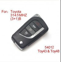 Modified Remote Key 4buttons 315MHZ for Toyota (No Chip Included)