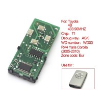 Smart card board 4 buttons 433.92MHZ for Toyota number :271451-0111-Eur