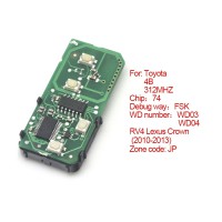 Smart card board 4 key 312MHZ for Toyota number 271451-5290-JP