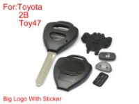 Remote key shell 2 buttons TOY47 big logo with paper for Toyota corolla 10 pcs/lot
