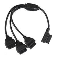 OBD2 Cable 1 to 3 Converter Adapter OBD2 Splitter Y Cable J1962M to 3-J1962F Free Shipping