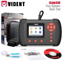 Original VIDENT iLink440 Four System Scan Tool Supports Engine ABS Air Bag SRS EPB Reset Battery Configuration 3 years free software update