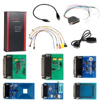V85 Iprog+ Pro Car Key Programmer ECU Programmer Tool with Probes Adapters Support Odometer Correction,Key Programmer, Airbag Reset