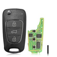 5pcs XHORSE XNHY02EN Wireless Remote Key for HYUNDAI Flip 3 Buttons Remotes for VVDI Key Tool