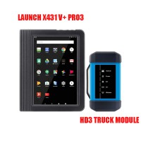 Launch X431 V+ Pro3 10.1inch Tablet with HD3 Heavy Duty Truck Module Support Both 12V / 24V Cars and Trucks