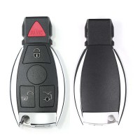 5PCS Mercedes-Benz Smart Key Shell 3+1 Button Plastic with a Red Button Support work with VVDI BE Key Pro