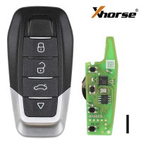 5pcs Xhorse XKFEF6EN Universal Remote Key Ferrari Type Wired Folding Key 4 Buttons Bright Black