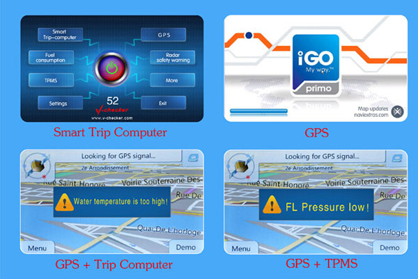 V-checker A622 Trip Computer & GPS Navigator & TPMS & Oil Statistics