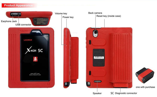 Original LAUNCH X431 5C Pro Wifi/Bluetooth Tablet Diagnostic Tool Full Set Support Online Update