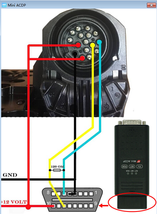 how to connnect the acdp and obd